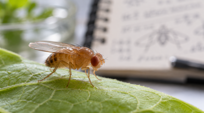 Editorial illustration: fruit fly connectome 2024.